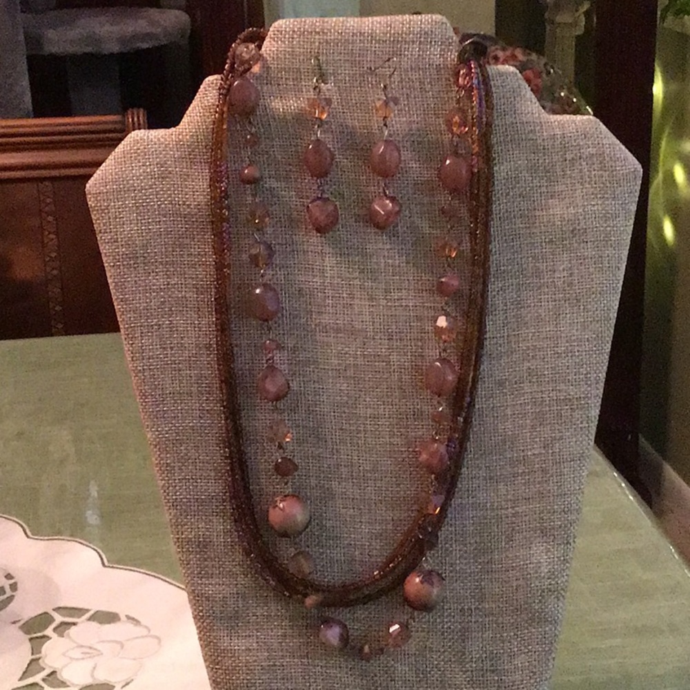 4 for $25! 4 Strand Necklace and Matching Earrings